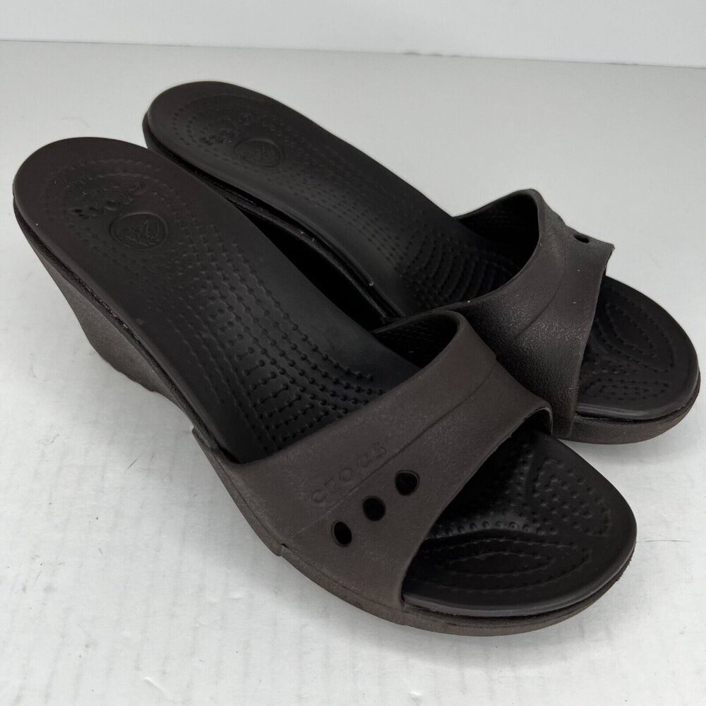CROCS Brown Sandals with Contoured Footbed - Picture 2 of 9